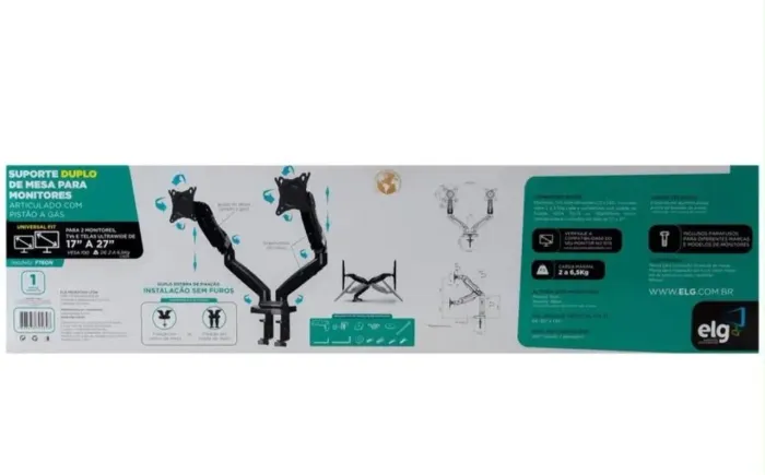 Suporte para dois monitores articulados de mesa