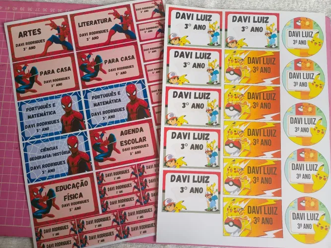 ETIQUETAS ESCOLARES PROMOÇÃO 