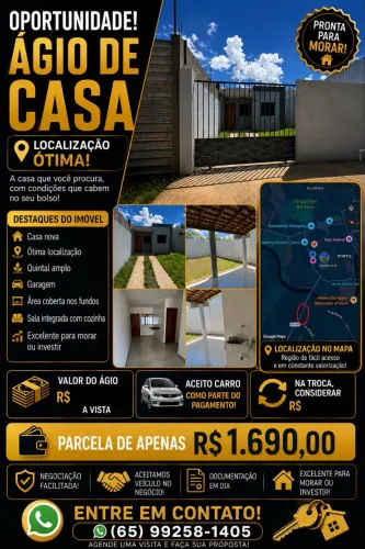 Troco por carro Agio de casa bem localizada