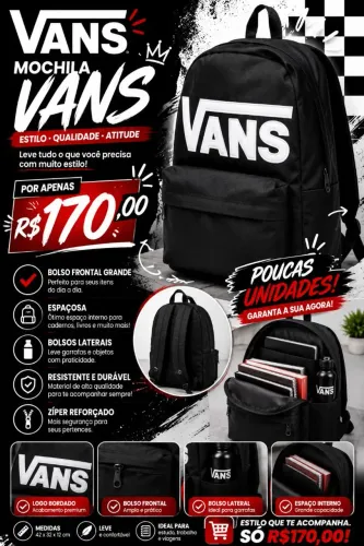 Mochila Vans preta 