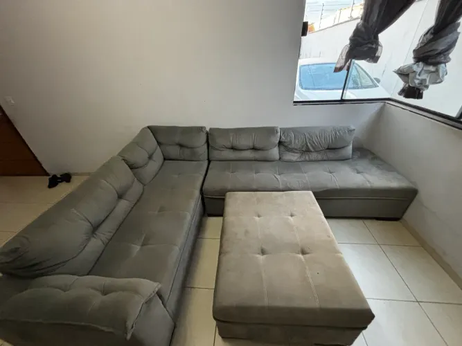 Vendo sofá de canto cinza