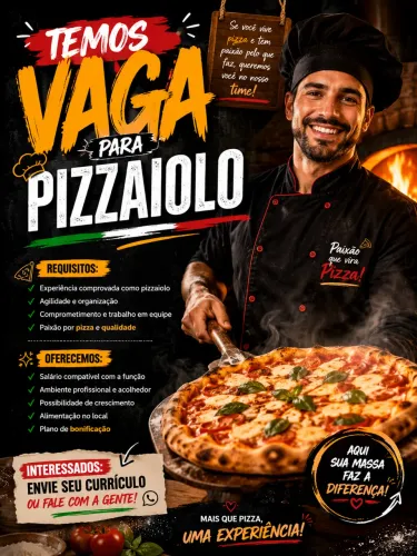 Vaga para Pizzaiolo 