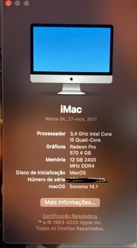 iMac retina 5k 2017 12gb ram 512ssd