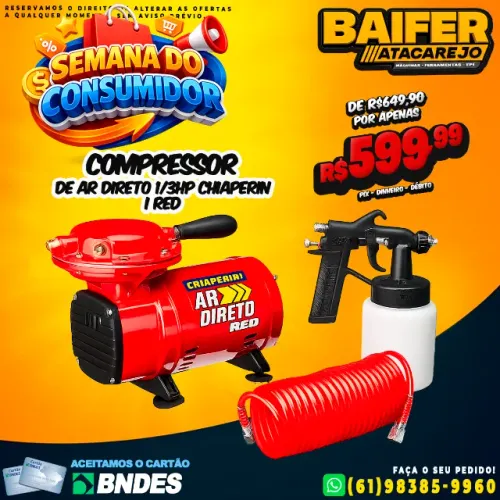 Compressor de Ar Direto 1/3Hp Chiaperini Red