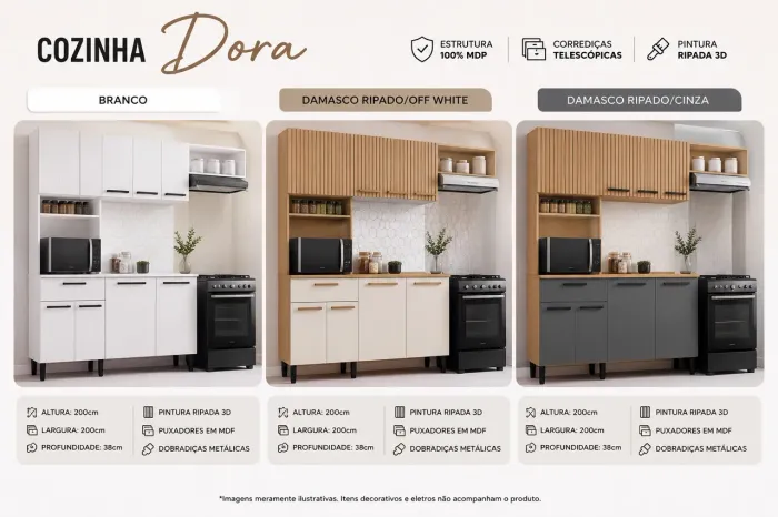 Cozinha Dora completa 2Metros 