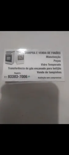 Faço manutenção em fogão peças vidros temperados traferencia de gás encanado pra botijao