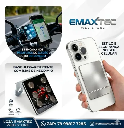 Suporte Magnético Celular Moto Universal Resistente