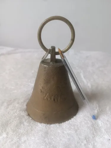 Sino/sinetas bronze maciço antigo sec. XIX Francês marca PARIS 15 CM