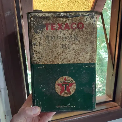 Antiga lata galão óleo Texaco Thuban Esso Shell Sunoco Mobil Atlantic