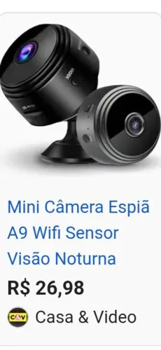 Mini câmera A9 Wi-Fi
