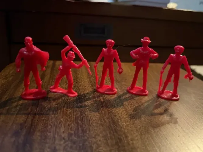 Antigo 05 miniaturas plásticas vintage, heróis DC Comics Gulliver