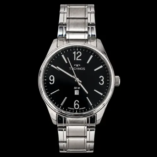 Relógio Technos Masculino Analógico Preto com Pulseira de Aço