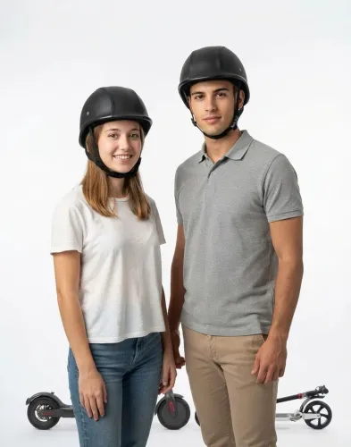 Capacete Coquinho Couro Legítimo Tamanho M Para Uso Patinete Bike Elétrica Scooter