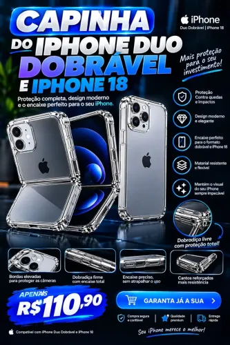Capinha iPhone dou 18 dobrável
