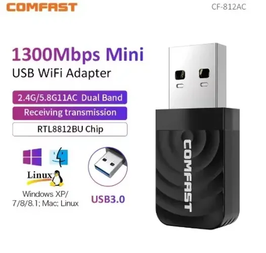 ? Adaptador WiFi USB 1300Mbps Dual Band 5G/2.4G NOVO Notebook PC Gaming