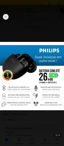 Fone Philips sem fio
