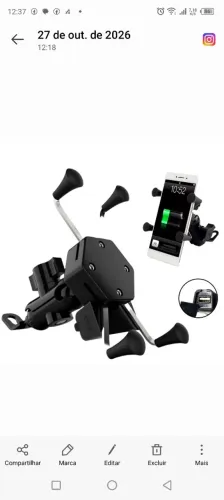 Suporte de celular para moto e bicicleta recarregável