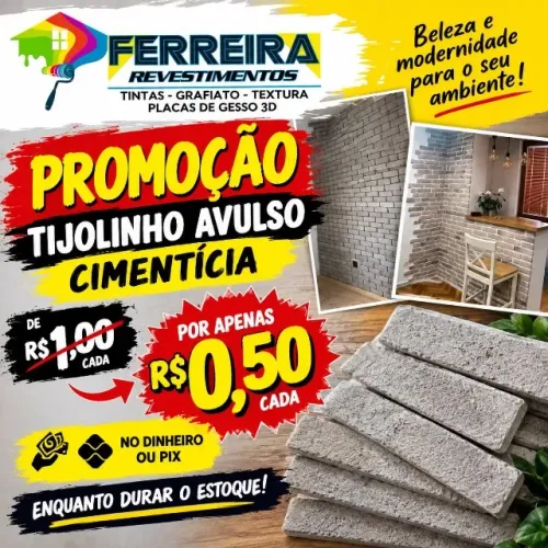 Tijolinho avulso cimenticia