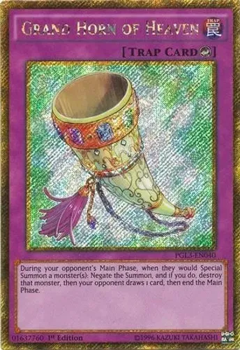 Yugioh!!! Grand Horn of Heaven PGL3-EN040 Gold Secret