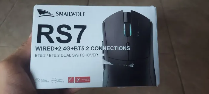 Mouse gamer smailwolf RS7 Tri-mode paw3311 20000dpi