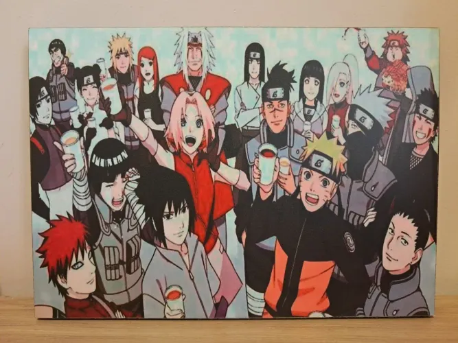 Quadro Naruto 20x28cm - Arte com Personagens - Decoração Geek