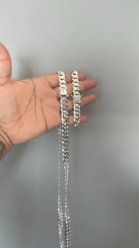 Conjunto 10mm 70cm prata 925