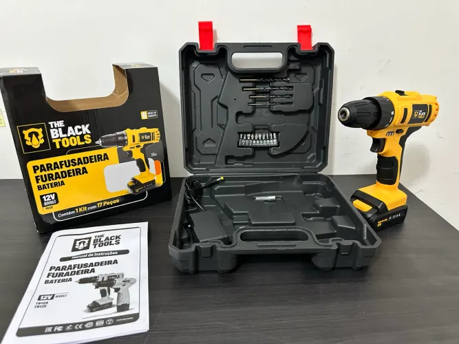 Parafusadeira Furadeira 12V The Black Tools - NOVA