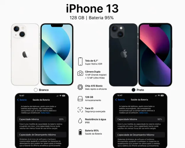 iPhone 13 128gb branco /preto 