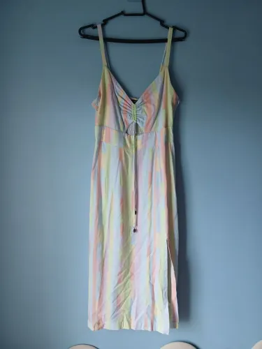 vestido midi youcom estampado pastel
