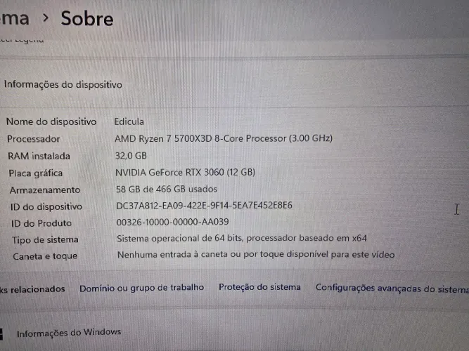 PC 5700x3d RTX306012gb 32gbDDR4 4400mhz  steel legend
