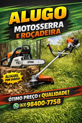 Precisou? Alugue Motosserra e Roçadeira Fácil e Rápido