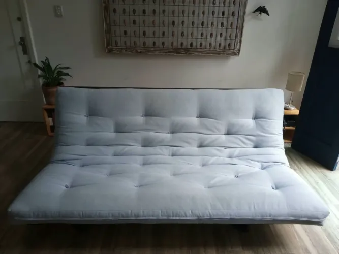 Sofá Cama Casal Futon Brasil Azul