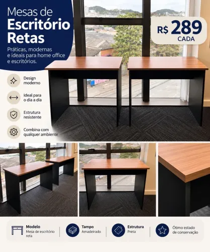 ? VENDO - MESAS DE ESCRITÓRIO RETAS - R$ 289,00 cada