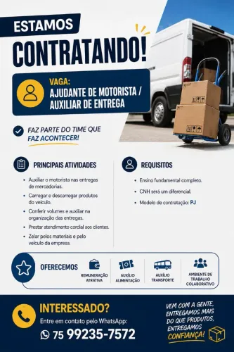 Vaga Ajudante de Entrega