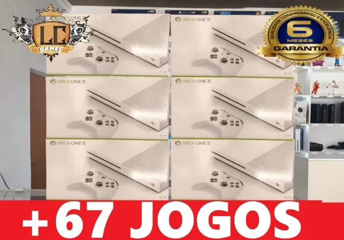 XBOX ONE S 1TB COM 66 JOGOS + GARANTIA O6 MESES ( LOJA FISICA )