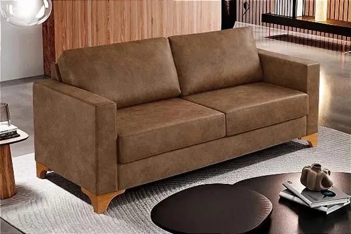 SOFA FIXO 200 MARROM MOLAS ENSACADAS rn65m