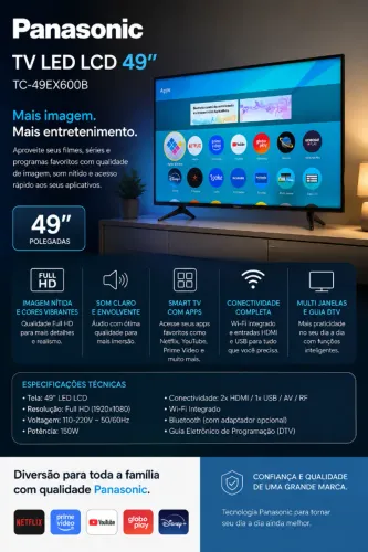 TV Panasonic LED LCD 49'' TC-49EX600B