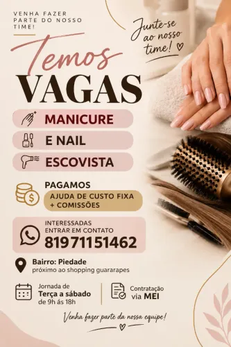 VAGA MANICURE NAIL E ESCOVISTA