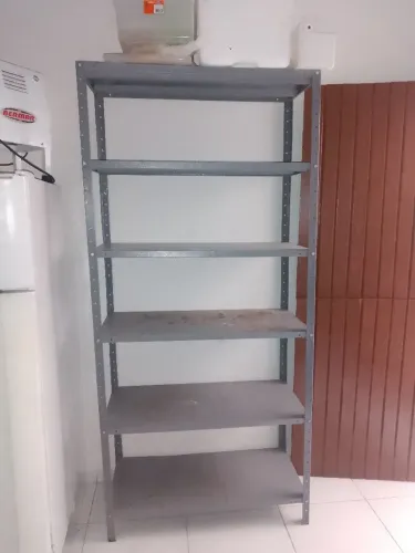 2 Estante Lisa Inox 6 Planos Tubular 90cm de largura x 41 de largura x 200cm de altura