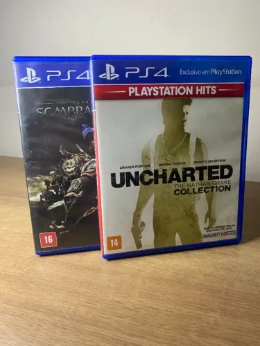Combo Jogos PS4 Uncharted + Sombras da Guerra