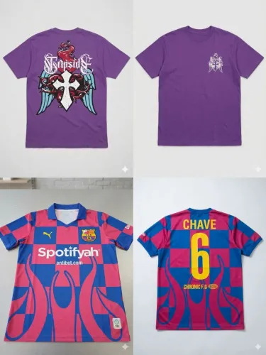 Camisa- Casual, Streetwear e camisa time Barcelona (Blokecore)