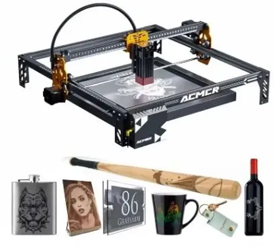 Gravador a laser ACMER P1 PRO 20w corte em madeira couro acrilico + gravador laser rotati