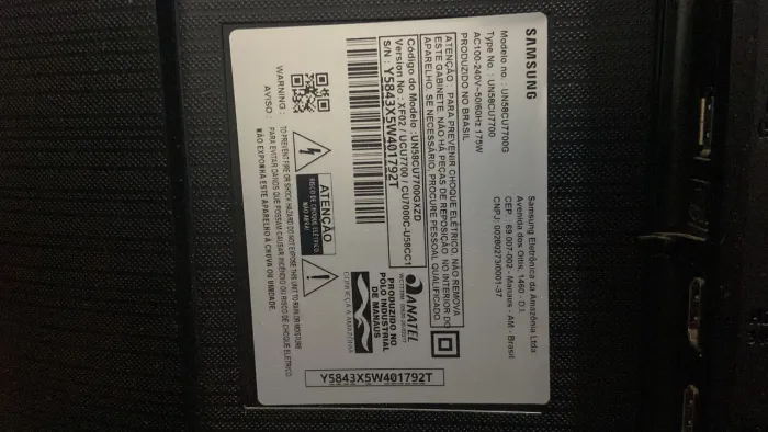 Tv Samsung UN58CU7700G tela quebrada, liga e funciona