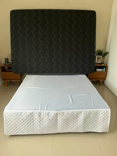 Conjunto Box Casal Ortobom Pampa Superpocket + Base Baú - Excelente Estado