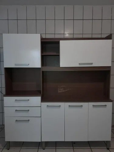 ARMÁRIO DE COZINHA COMPACTA DEMOBILE SELECT COM BALCÃO E 6 PORTAS E  2 GAVETAS