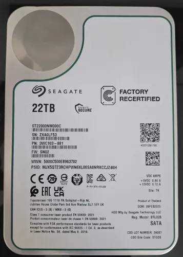 HD EXTERNO SEAGATE/SATA 22 TB