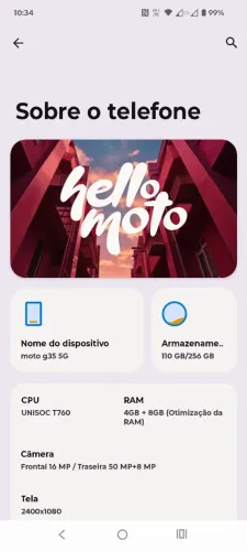 Celular moto g 35