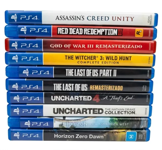 Kit 10 Jogos PlayStation 4 - Red Dead 2, The Last Of Us 1 e 2, God Of War