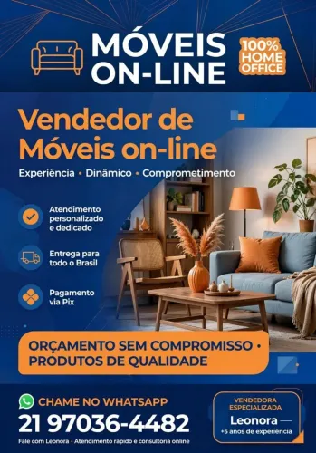Vendedor on-line com disposição e comprometimento.