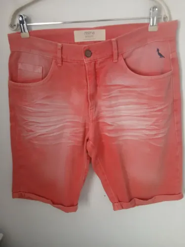 BERMUDA MASCULINA RESERVA SARJA CORAL N44 NOVA